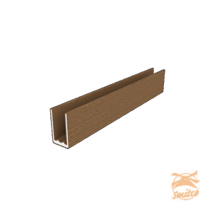 NewTechWood Co-Extrusie Aluminium U-Profiel 300cm. Teak