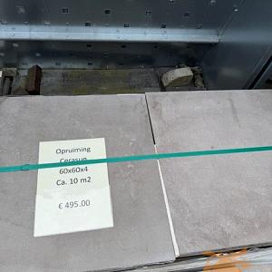 Opruiming ca. 10 m2. CeraSun Tegels 60x60x4