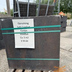 Opruiming ca. 5 m2. Soft Comfort 60x60x4 Corten