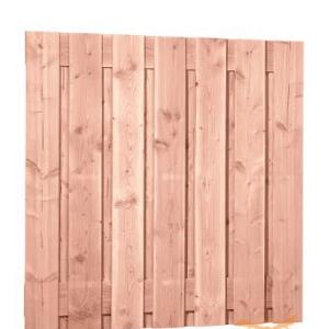 Douglas Fijnbezaagd Plankenscherm 15-Planks  Brede Plank 19 cm. 180x180 cm. Onbehandeld   1011340