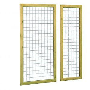 Betonijzer-Trellis Verzinkt In Raamwerk 60x180 cm.  Maas  7,5x7,5cm.  W08319