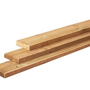 Grenen Plank 1 Zijde Glad, 1 Zijde Fijnbezaagd, 2,8x19,5x400cm. Groen Geimpregneerd 1011337