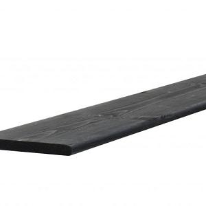 Grenen Geschaafde Plank 1,5x14x180cm. Zwart Gedompeld W07445