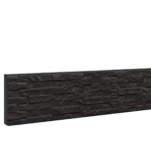 Betonschutting Gecoat Leisteenmotief Betonplaat Dubbelzijdig Antraciet 36x4,8x184cm. W32225
