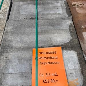 Opruiming ca. 3,5 m2. Wildverband Grijs Nuance