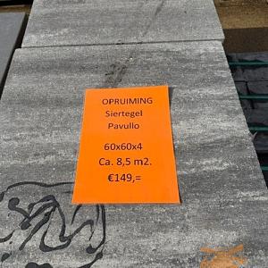 Opruiming ca. 8,5 m2. Siertegel Pavullo 60x60x4