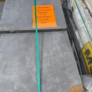 Opruiming ca. 4 m2. GeoCeramica Grijs Nuance 60x60x4