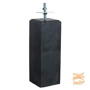 Betonpoer Antraciet 18x18x50cm. Met Verstelbare Plaat 1001328 =V