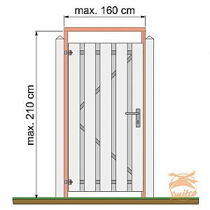 Tuindeurkozijn Douglas Blank Met Aanslaglat  Max.160 cm.  Breed  W07536  =V