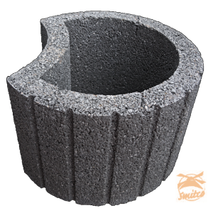 Bloembak Cirkelflor Groot 48x38x30 Zwart