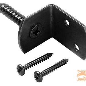 L-Beslag Inclusief Schroeven  (4st.) , Zwart Gepoedercoat  W19036