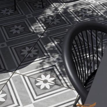 GeoCeramica® 60x60x4 Concreet Flower Decorate