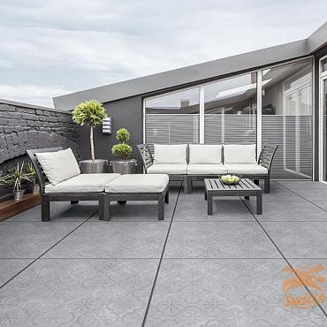 GeoCeramica® 80x80x4 Impasto Grigio Déco