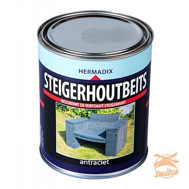 Steigerhoutbeits 750 ml.  Antraciet