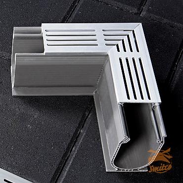 Alu Drain De Luxe Hoekstuk 15x15 cm.