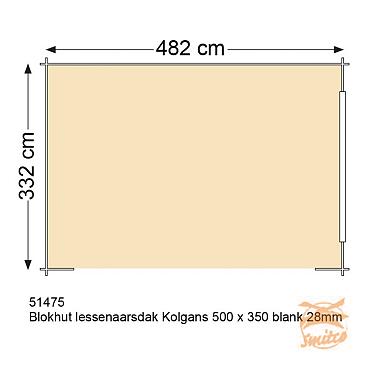 Paviljoen Kolgans 500, 500 x 350 cm, onbehandeld.