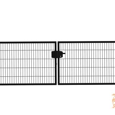 Hillfence Metalen Dubbele Poort Eco-Line 300 x 180 cm. Zwart  W08461