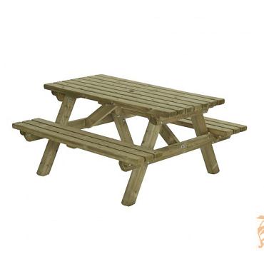 Picknicktafel Massief 150x150 cm. Dikte 45 mm.
