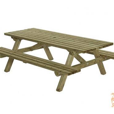 Picknicktafel Massief 160x230 cm. Dikte 45 mm.