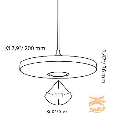 DISC PENDANT 100-230V Black