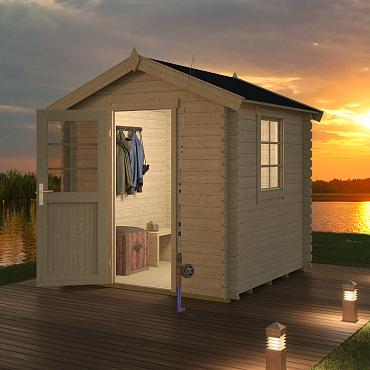 Onze Outdoor Life Overkappingen en Blokhutten worden geleverd exclusief dakbedekking, vloer en Funda