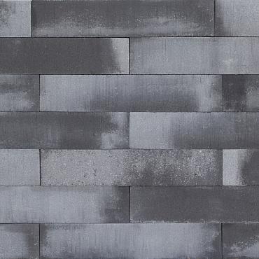 Patio Stapelblok Strak 60x12x12 cm. Grijs/Zwart