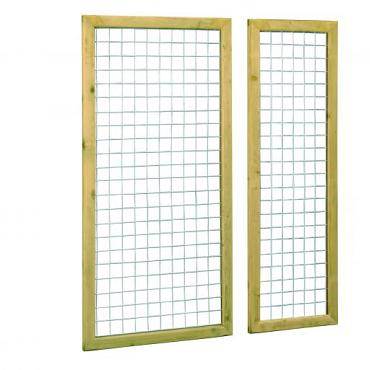 Betonijzer-Trellis Verzinkt In Raamwerk 90x180 cm.  Maas  7,5x7,5 cm. W08318 =V