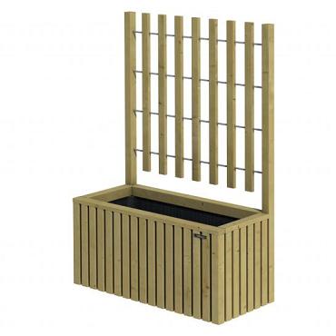 Elan Trellisbloembak, 89 x 42 x 42 cm. Hoogte 130 cm. Groen Geïmpregneerd  1063081 (W636487)
