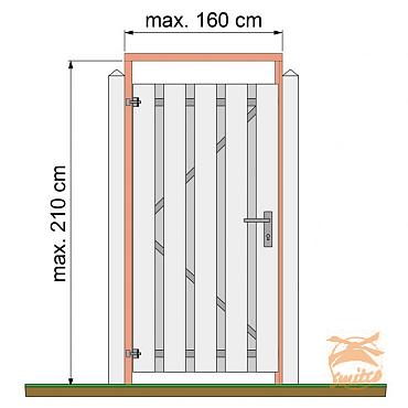 Tuindeurkozijn Douglas Blank Met Aanslaglat  Max.160 cm.  Breed  W07536  =V