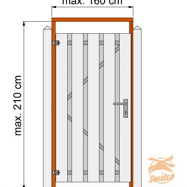 Tuindeurkozijn Hardhout Met Aanslaglat, Max. 160 cm. Breed 1063694 (W07537) =V