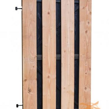 Douglas Fijnbezaagd Plankendeur COMBI Met Zwarte Binnenzijde Op Zwart Frame  100x180 cm. W42008