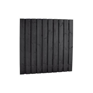 Grenen Plankenscherm 180 x 180 cm. 21-Planks  Zwart Gedompeld  W08018