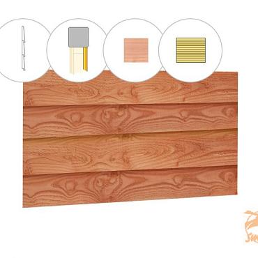 Zweeds rabat plankenset douglas bij wand E, 371 x 224 cm, onbehandeld. 1023735