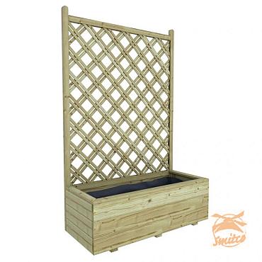 Bloembak Met Rechttrellis 140 x 90 x 40 cm. (HxBxD) 1003339 (W639109)