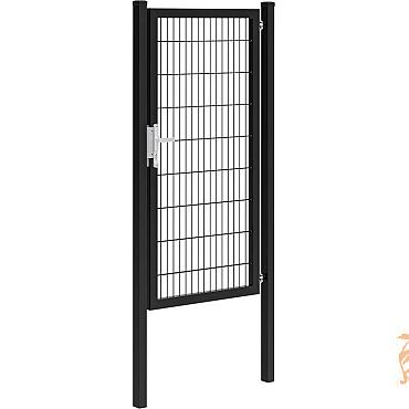 Hillfence Metalen Enkele Poort Premium-Line Inclusief Slot, 100 x 180 cm. Zwart  1052655