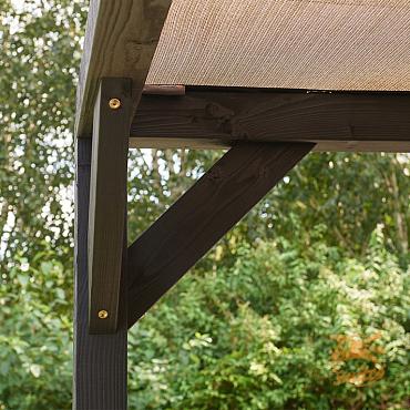 Vuren Pergola Schaduwdoek Houtpakket 300 x 400 cm. t.b.v. Strakdoek 292 x 392 cm. Zwart Gedompeld  1050426