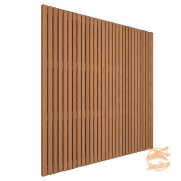 Thermovision Ayous Geschaafd Latten Scherm, Recht Horizontaal/Verticaal, 180 x 180 cm.  1058803