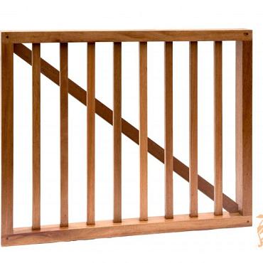 Hardhouten Spijlenhek / -Poort, 100 x 80 cm. Frame 4,5 x 7 cm. Spijlen 2 x 3 cm. 10642223 (W14535)