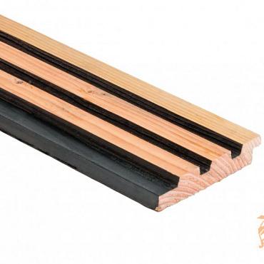 Douglas Geschaafd Triple Profiel Met Afgeschaafde Voorzijde 2,5x14x300 cm. Zwart Gespoten  1058474
