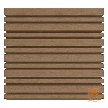 NewTechWood Composiet Co-Extrusie Wand Bekleding Castellation 4325 Profiel, 2,5 x 19,6 x 290 cm. Teak  1060374