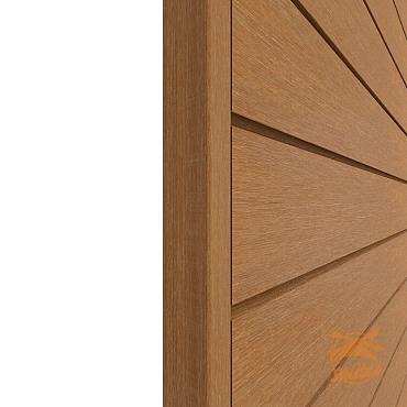 NewTechWood Composiet Co-Extrusie Eindprofiel Castellation t.b.v. Wand Bekleding, 7 x 5 x 300 cm. Red Cedar  1060364