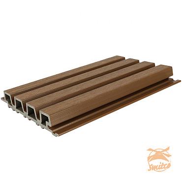 NewTechWood composiet co-extrusie wand bekleding rhombus profiel, 3,3 x 21,5 x 230 cm, Teak.