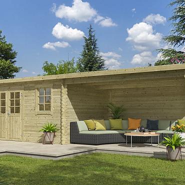 Tuinhuis Aida 760x275 Olijfgroen Geïmpregneerd