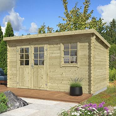 Tuinhuis Amira 380x230 Olijfgroen Geïmpregneerd