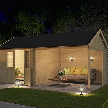 Onze Outdoor Life Overkappingen en Blokhutten worden geleverd exclusief dakbedekking, vloer en Funda