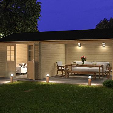 Onze Outdoor Life Overkappingen en Blokhutten worden geleverd exclusief dakbedekking, vloer en Funda