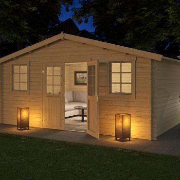 Onze Outdoor Life Overkappingen en Blokhutten worden geleverd exclusief dakbedekking, vloer en Funda