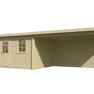 Onze Outdoor Life Overkappingen en Blokhutten worden geleverd exclusief dakbedekking, vloer en Funda