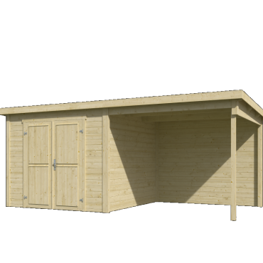 Onze Outdoor Life Overkappingen en Blokhutten worden geleverd exclusief dakbedekking, vloer en Funda