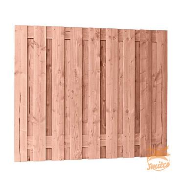 Fijnbezaagd Douglas Plankenscherm 19-planks 15 mm. 180 x 150 cm. Onbehandeld, Plank 14 cm. W42083 uitlopend